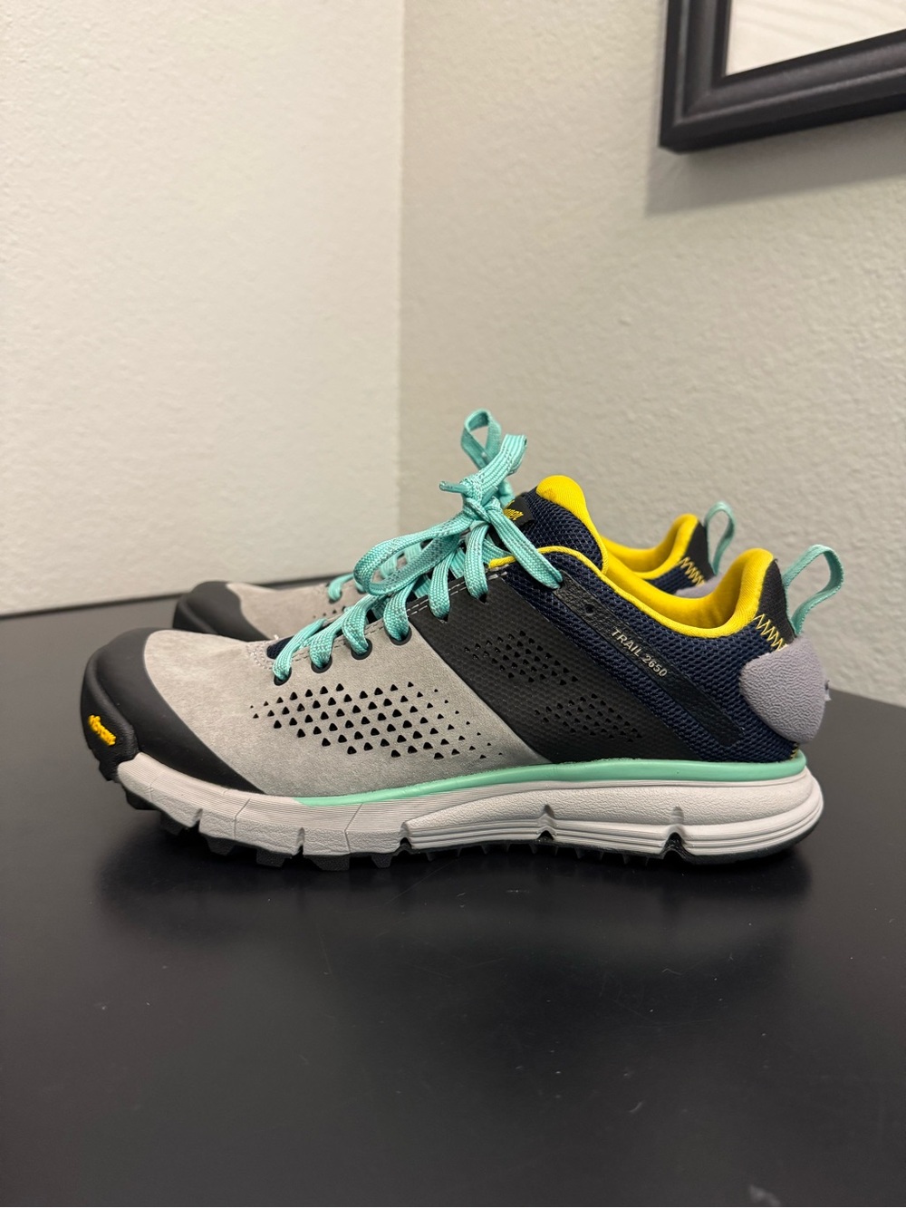 Danner Trail 2650 Suede Hiking Shoes Gray Blue Spectra Yellow